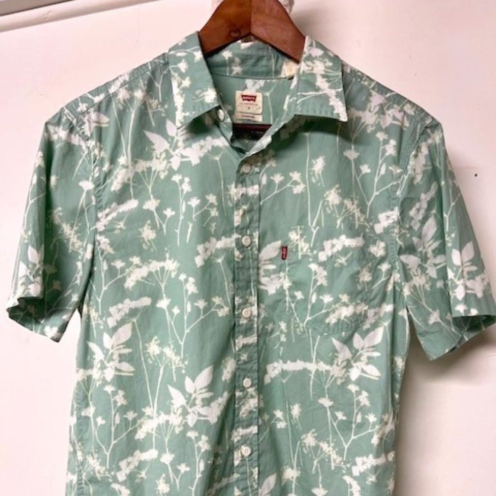 Men's bleach dyed button down